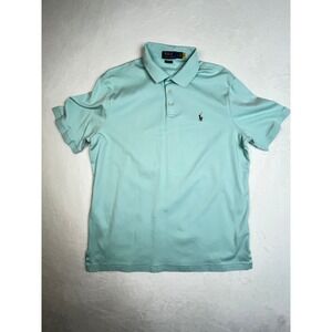 Polo Ralph Lauren Polo Shirt Mens Large Classic Fit Light Blue Short Sleeve Pony